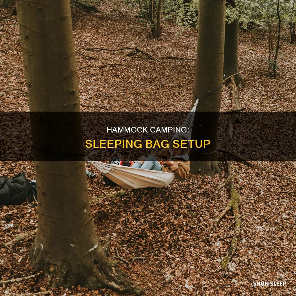 how to sleep in a hammock with a sleeping bag