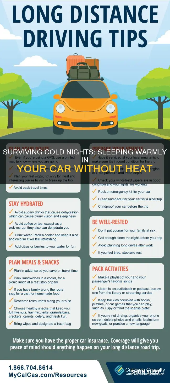 how to sleep in the car without heat