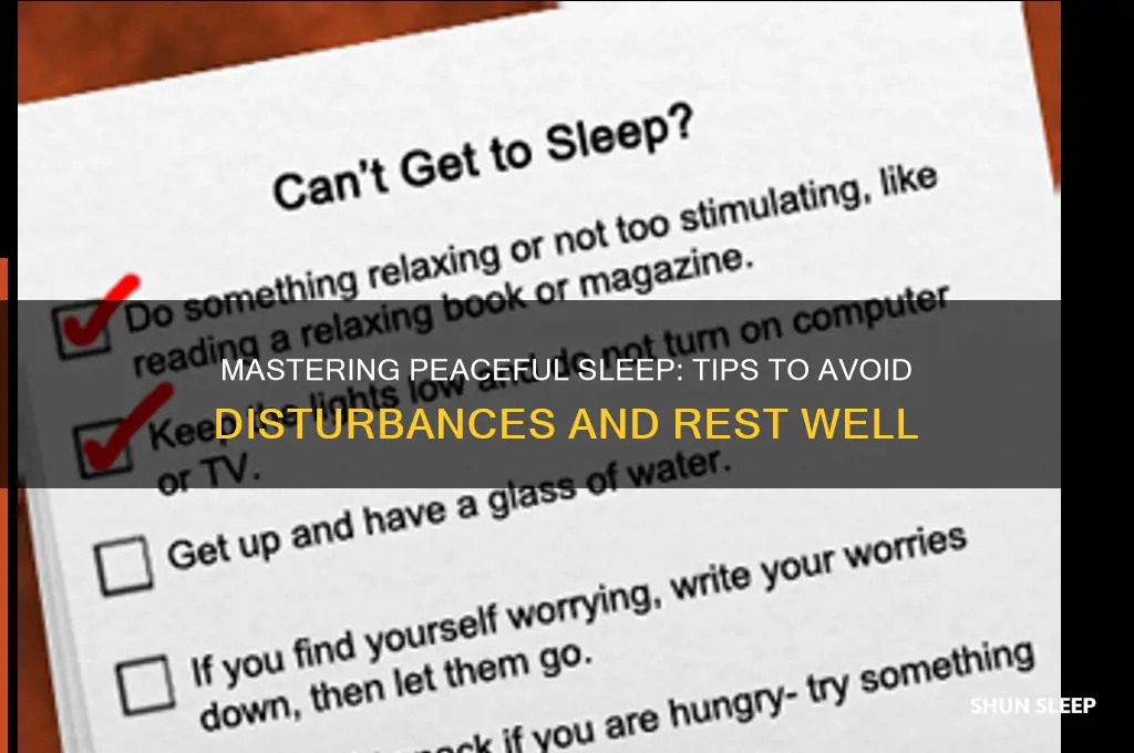 how to sleep without getting disturbed