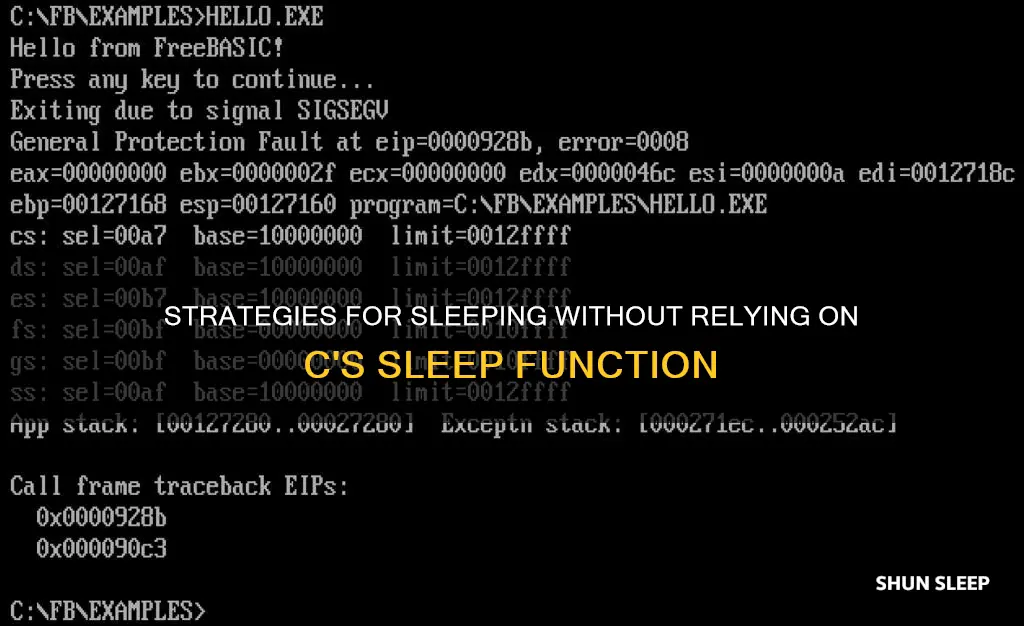 how to sleep without using the sleep function in c