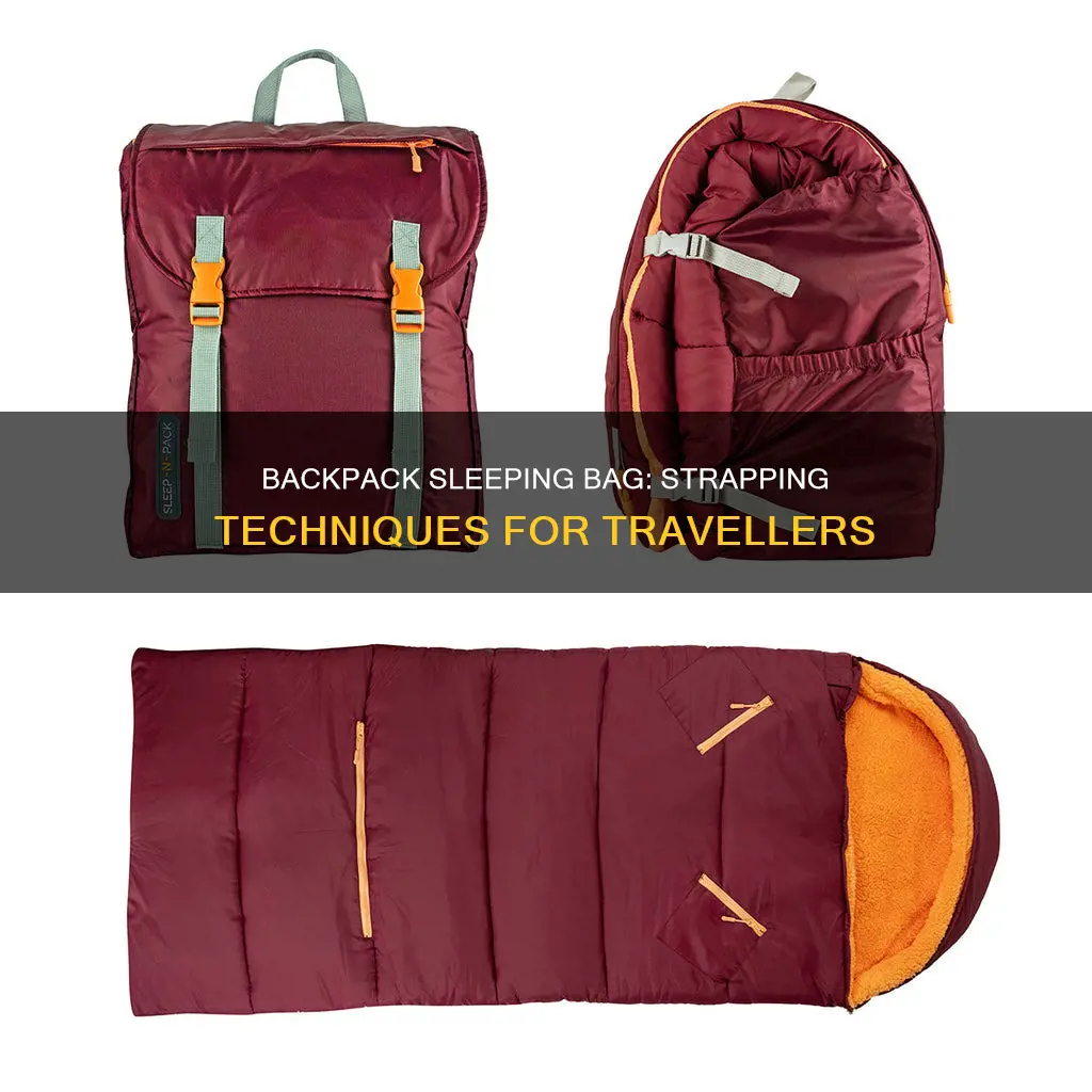 how to strap a sleeping bag to a backpack