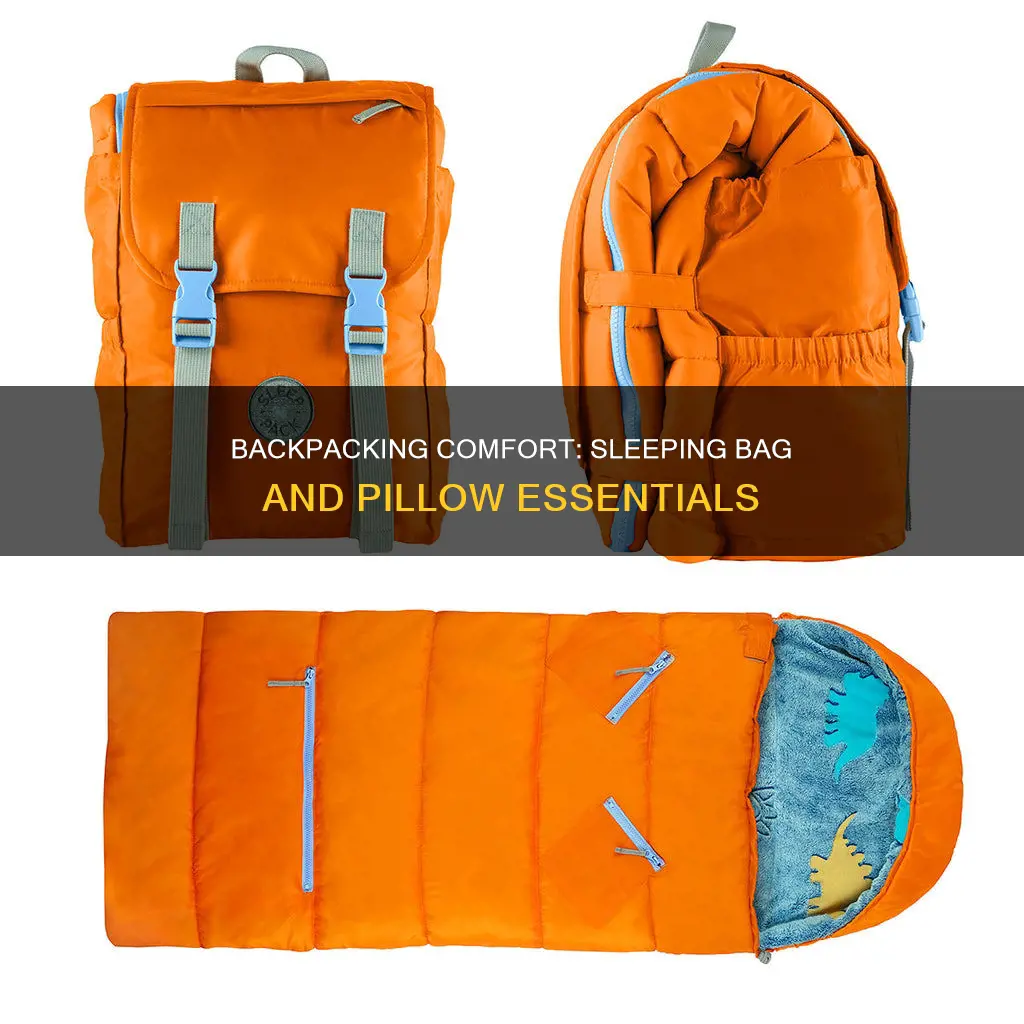 how to tie sleeping bag and pillow to backpack
