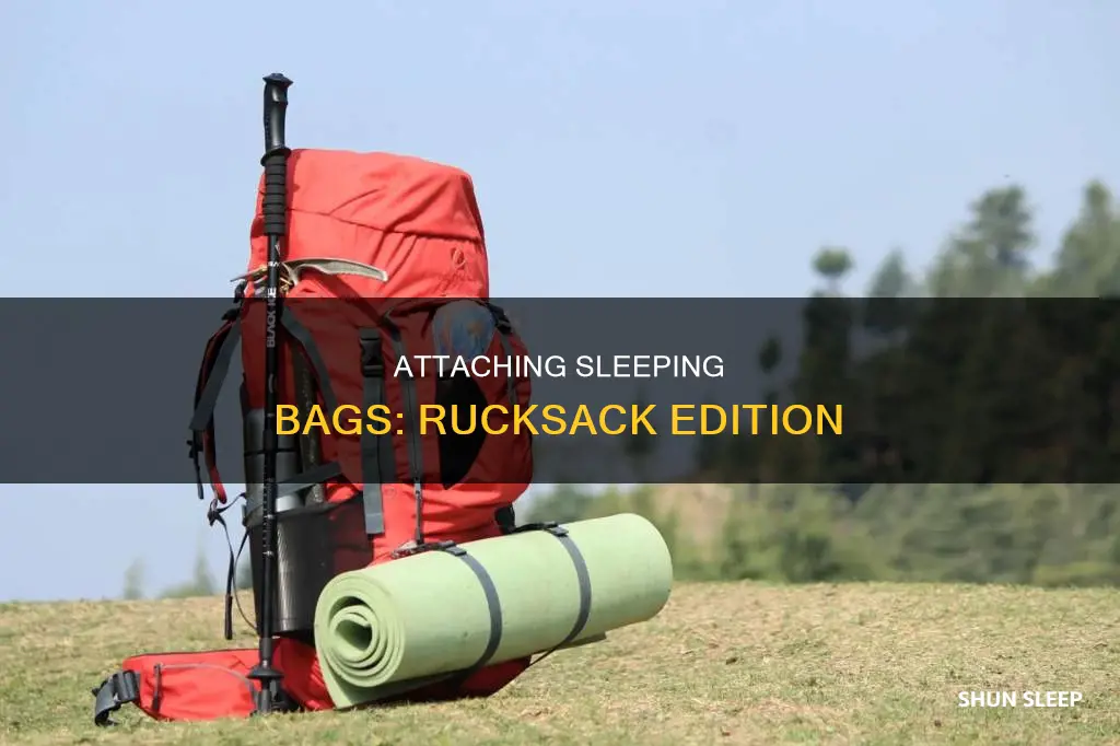 how to tie sleeping bag to rucksack