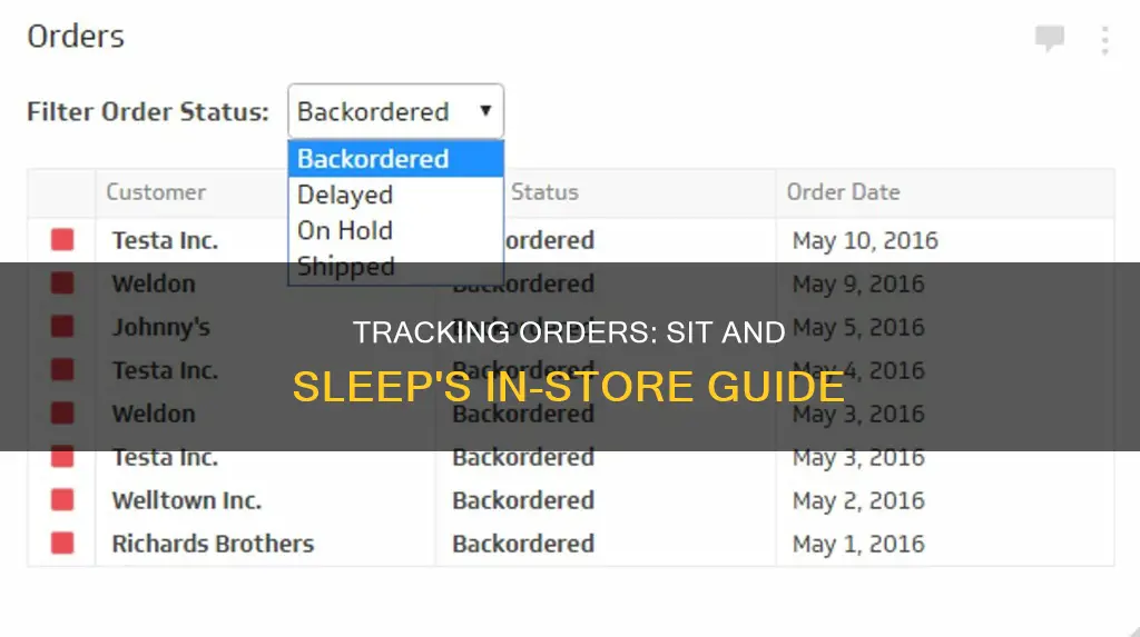 how to track orders sit and sleep in store
