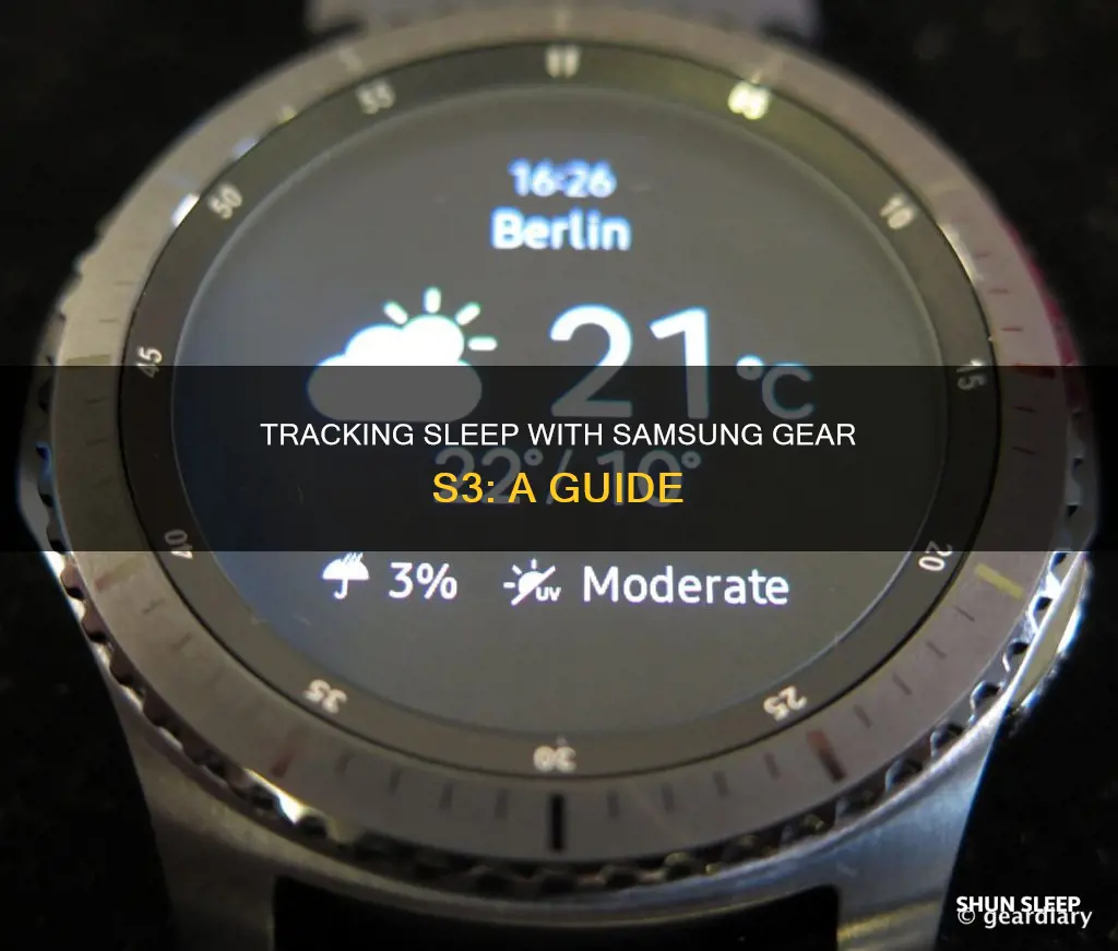 how to track sleep samsung gear s3