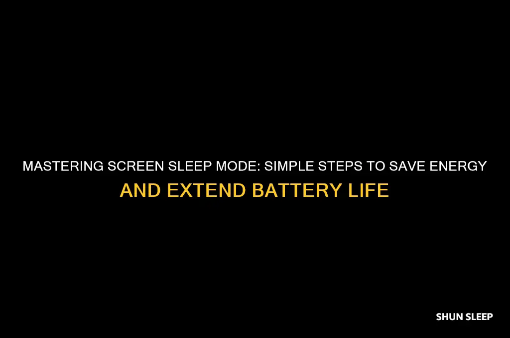 how to turn get my screen to go to sleep