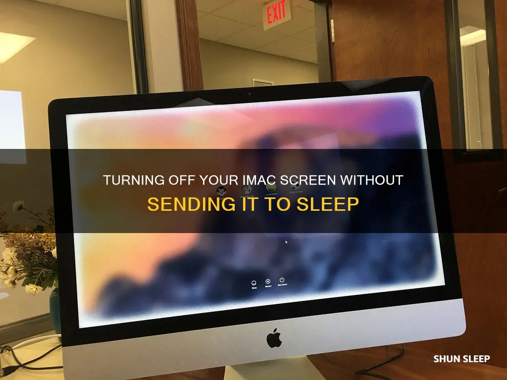 how to turn off imac screen without sleep