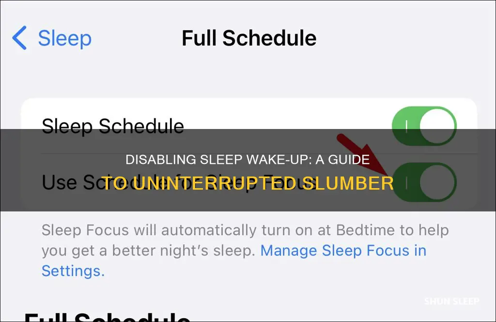 how to turn off sleep wake up