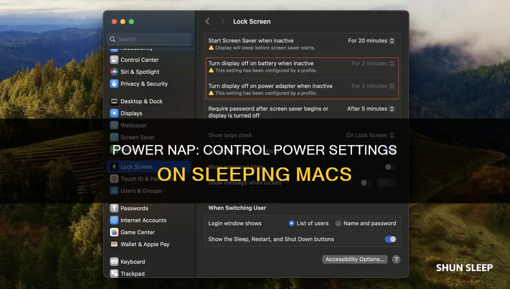 how to turn off use power when mac is sleep