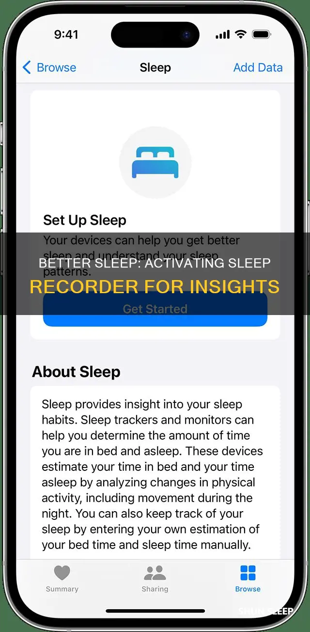 how to turn on sleep recorder on better sleep