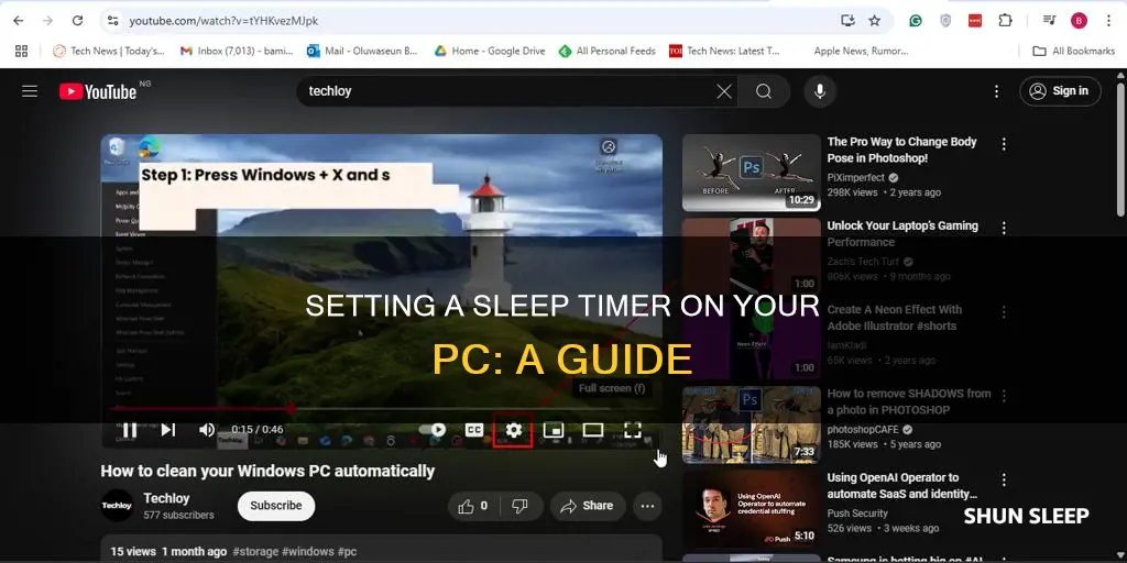 how to use a sleep timer on pc