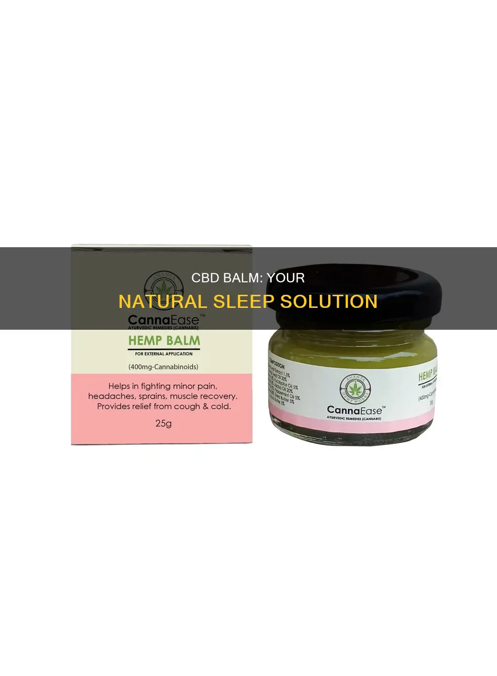 how to use cbd balm for sleep