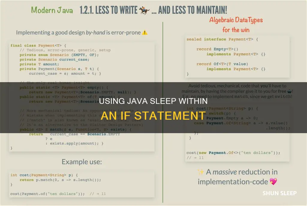 how to use java sleep within if statement