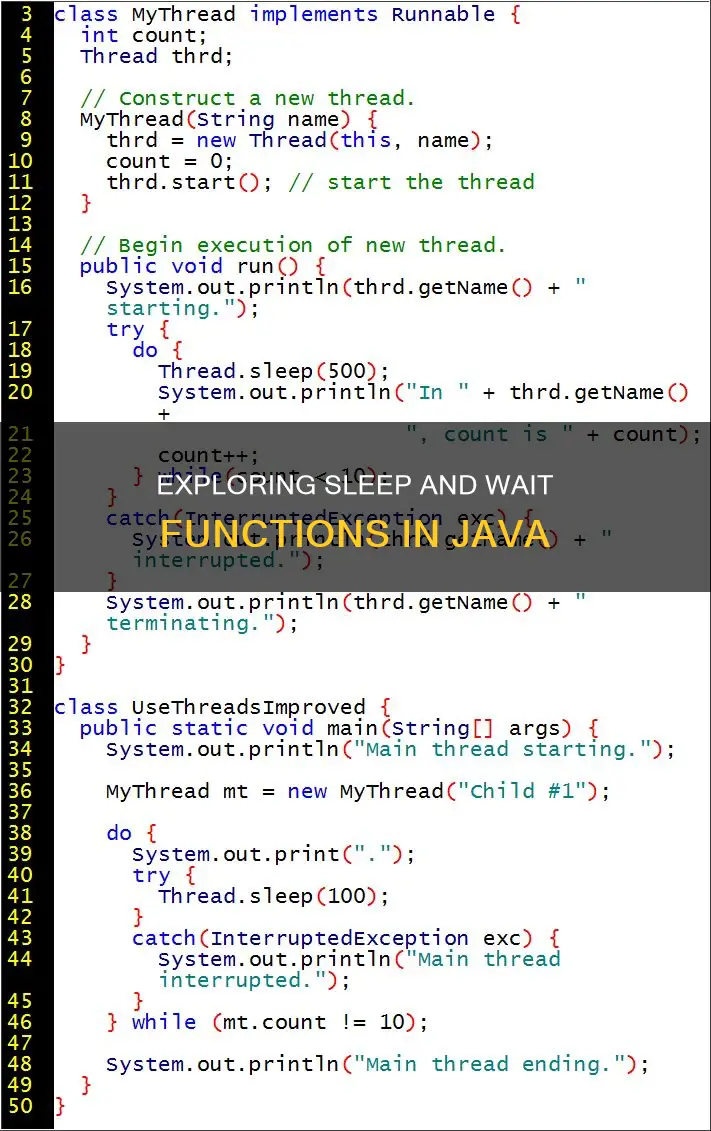 how to use sleep and wait in java