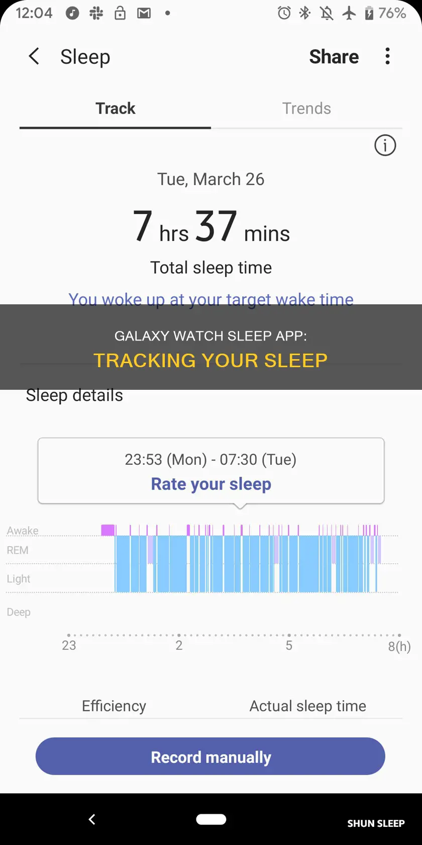 how to use sleep app on galaxy watch
