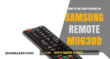 Using the Sleep Timer on your Samsung Remote MU630D