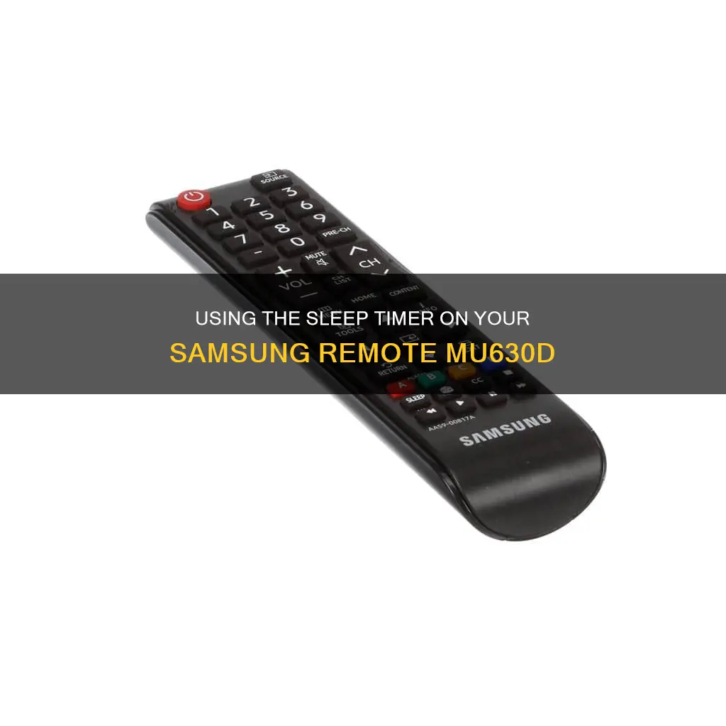 how to use sleep feature on samsung remote mu630d