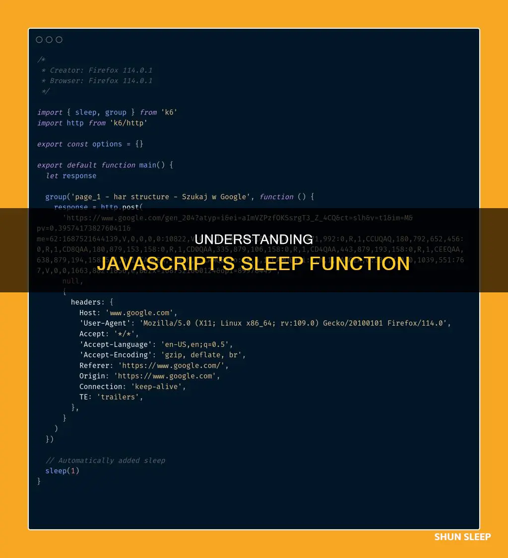 how to use sleep function in javascript