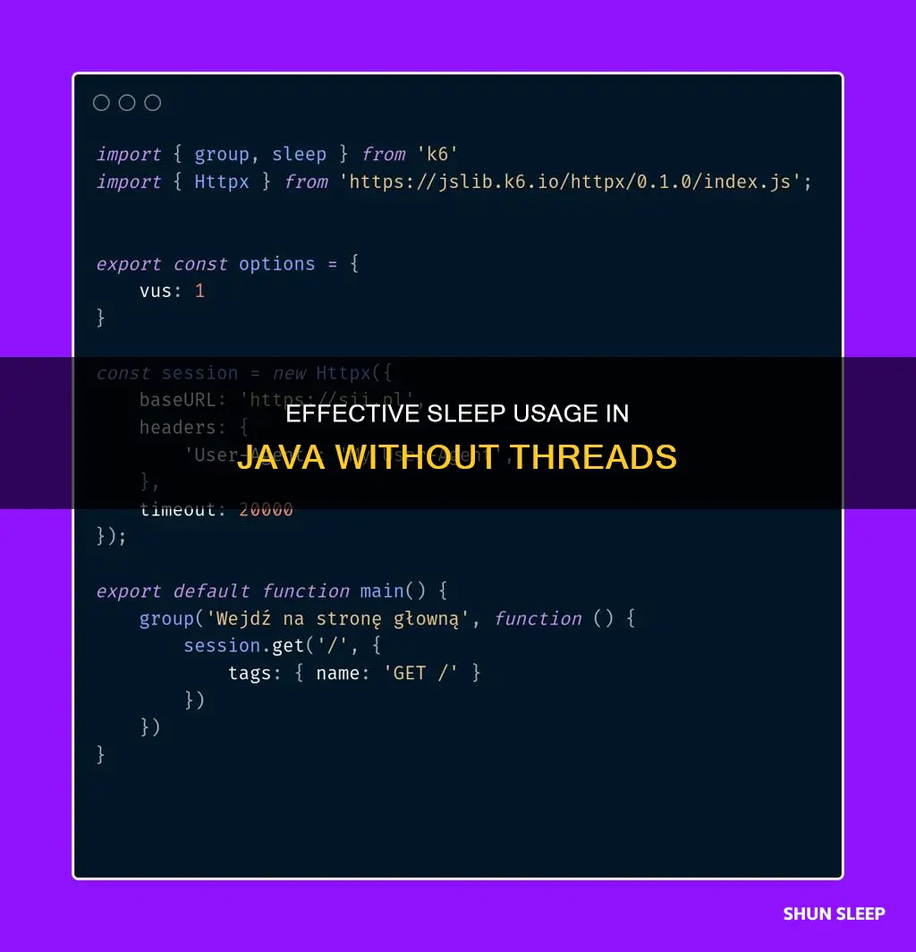 how to use sleep in java without thread