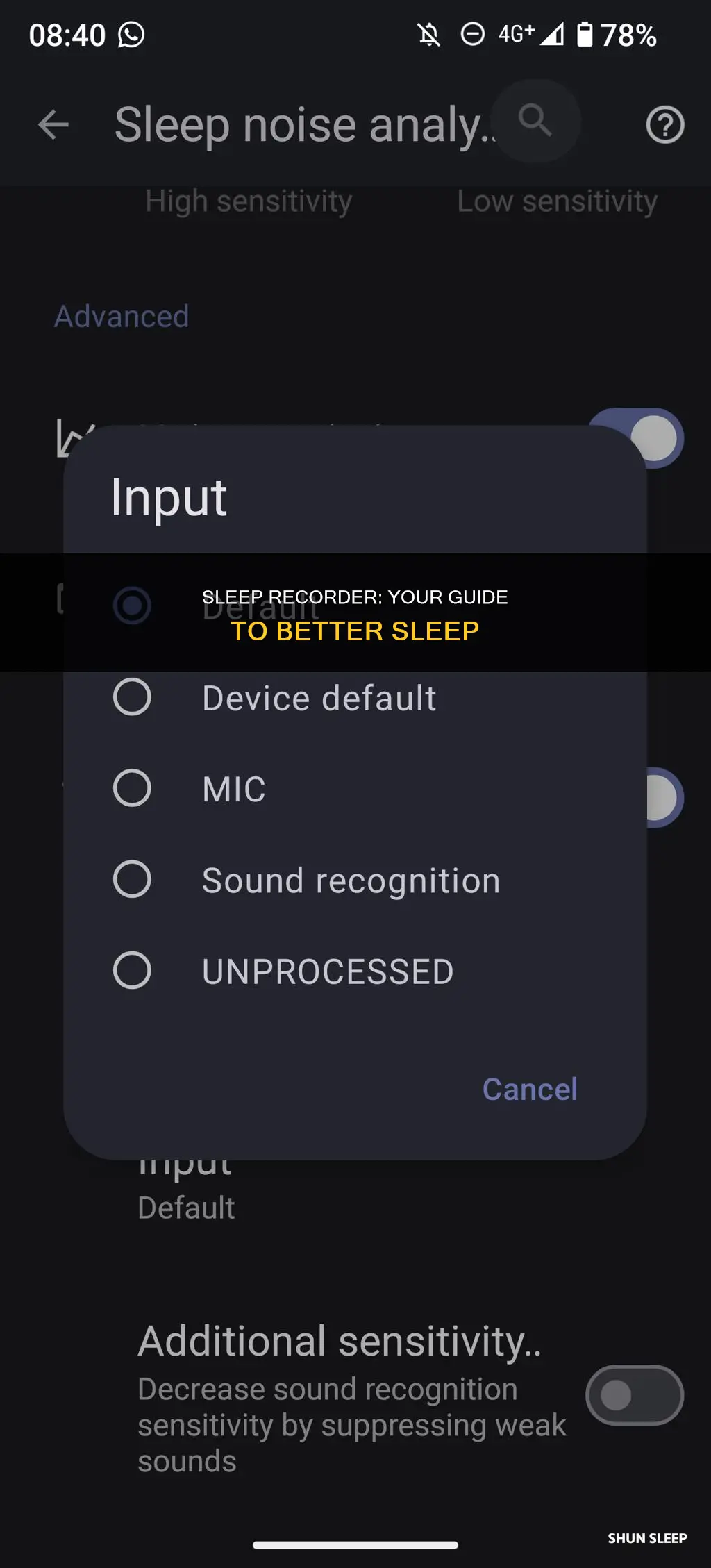 how to use sleep recorder