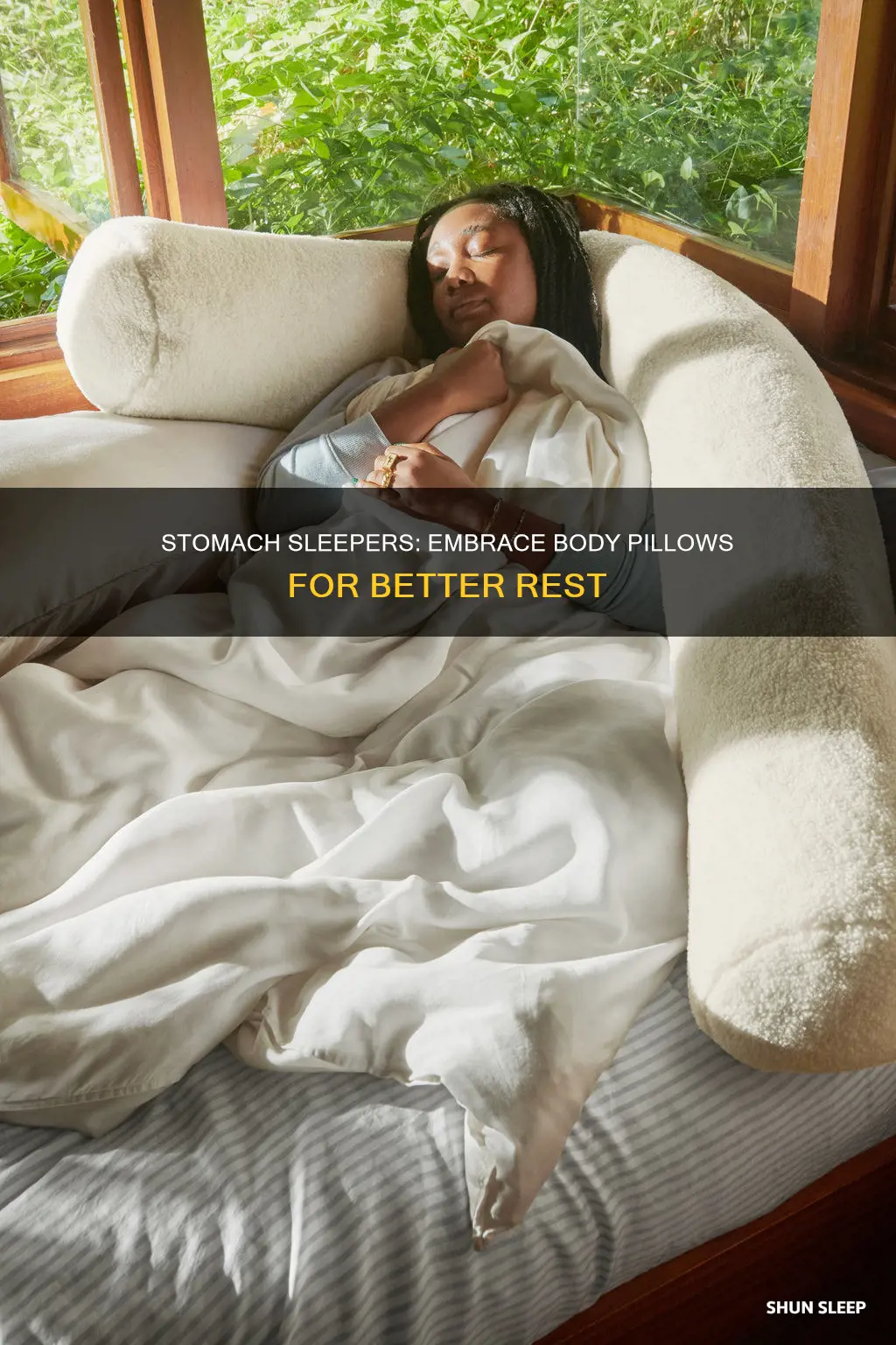 how to use the body pillow to sleep on stomach