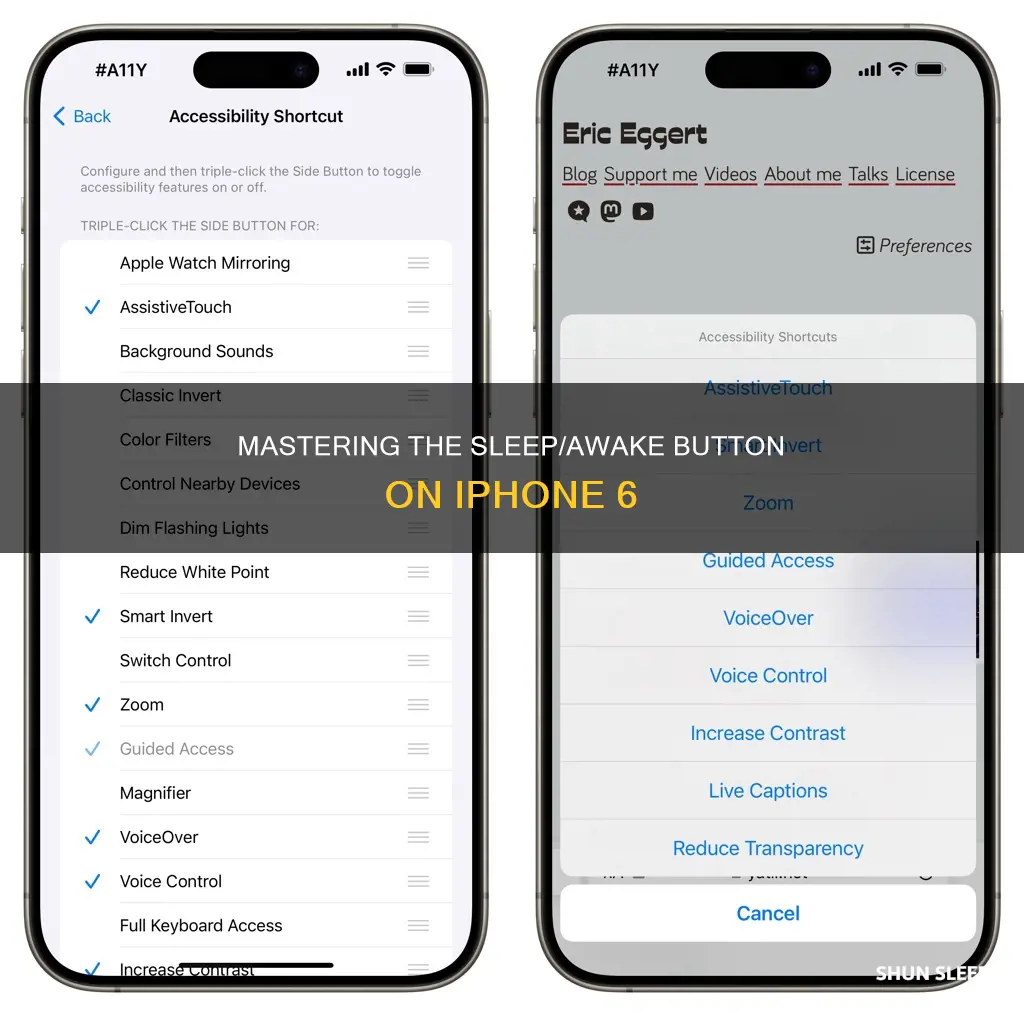how to use the sleep awake button on iphone 6