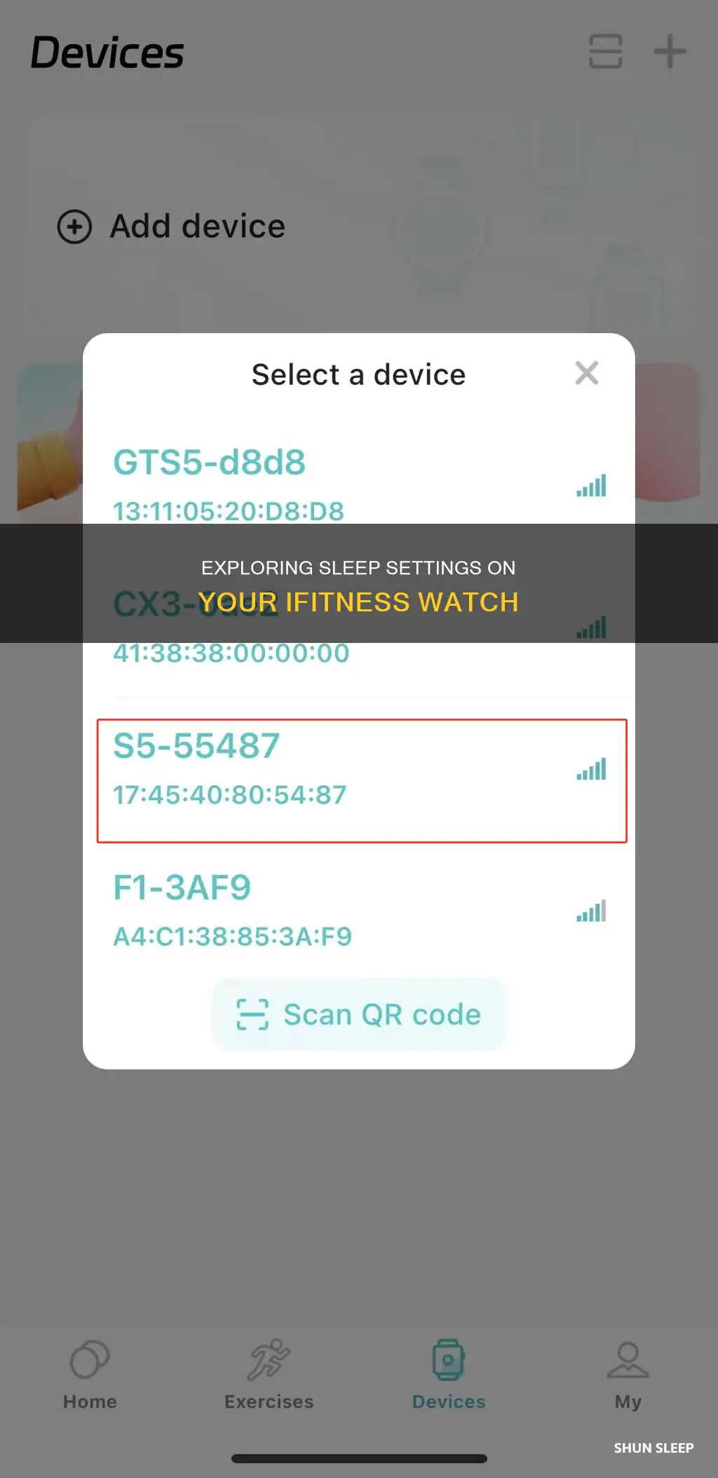 how to use the sleep setting on ifitness watch