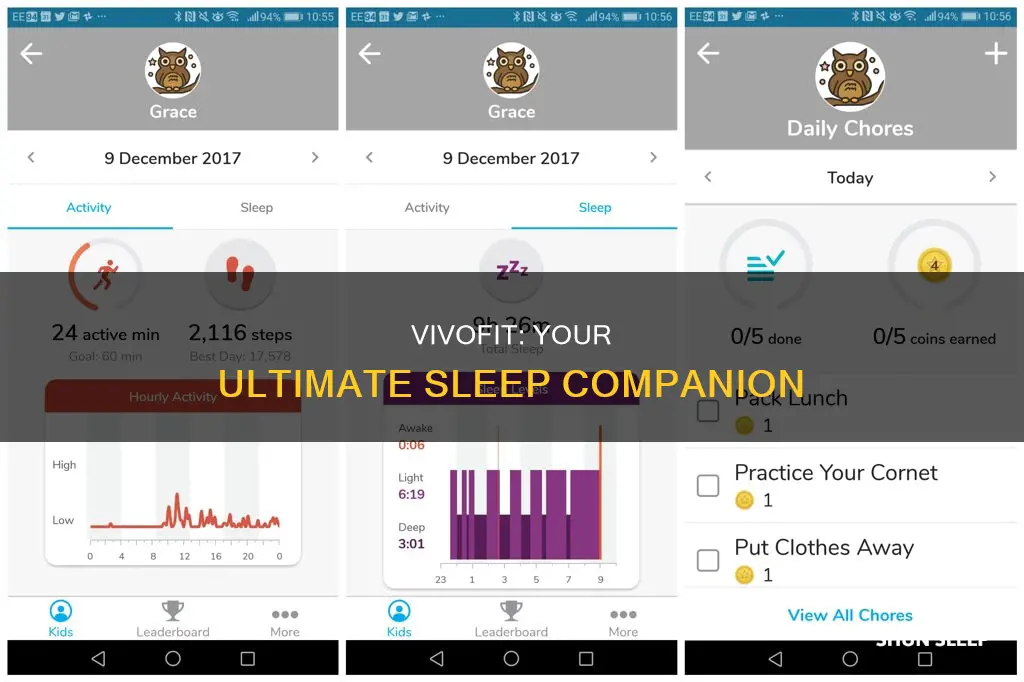 how to use vivofit for sleep