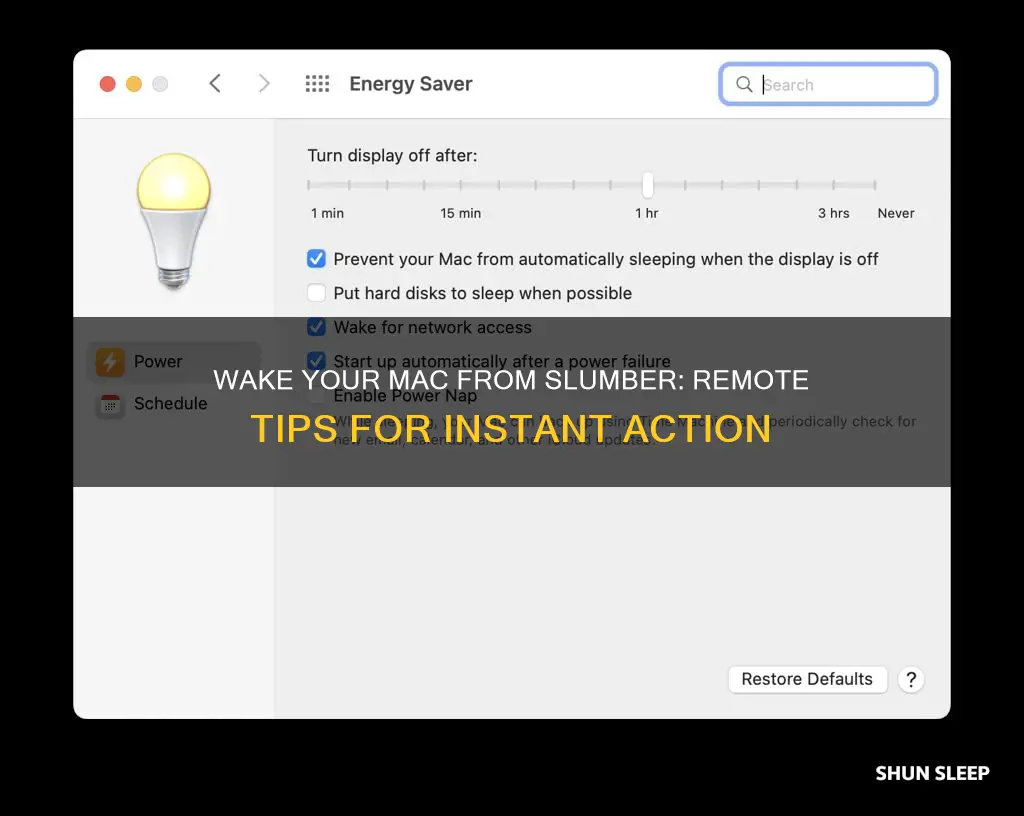 how to wake a mac from sleep remotely