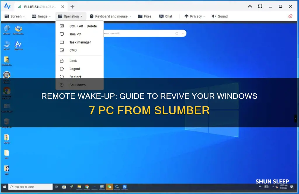 how to wake a sleeping computer remotely windows 7