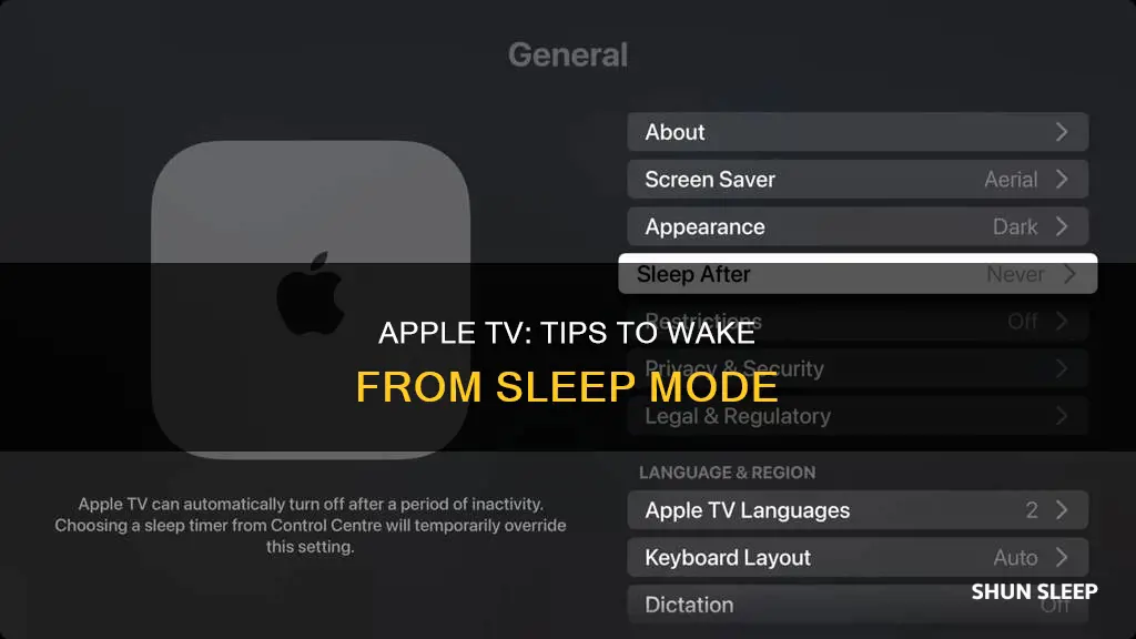 how to wake apple tv from sleep