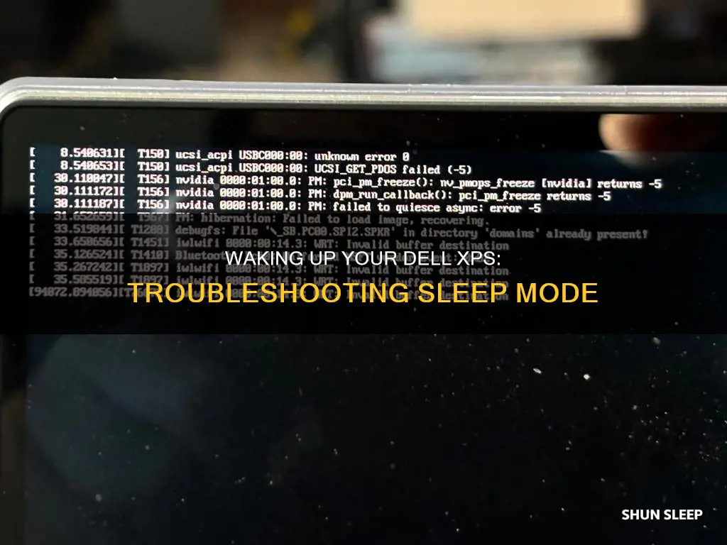 how to wake dell xps from sleep