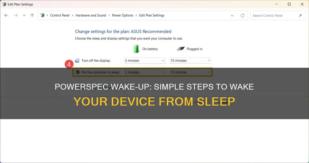 how to wake powerspec from sleep
