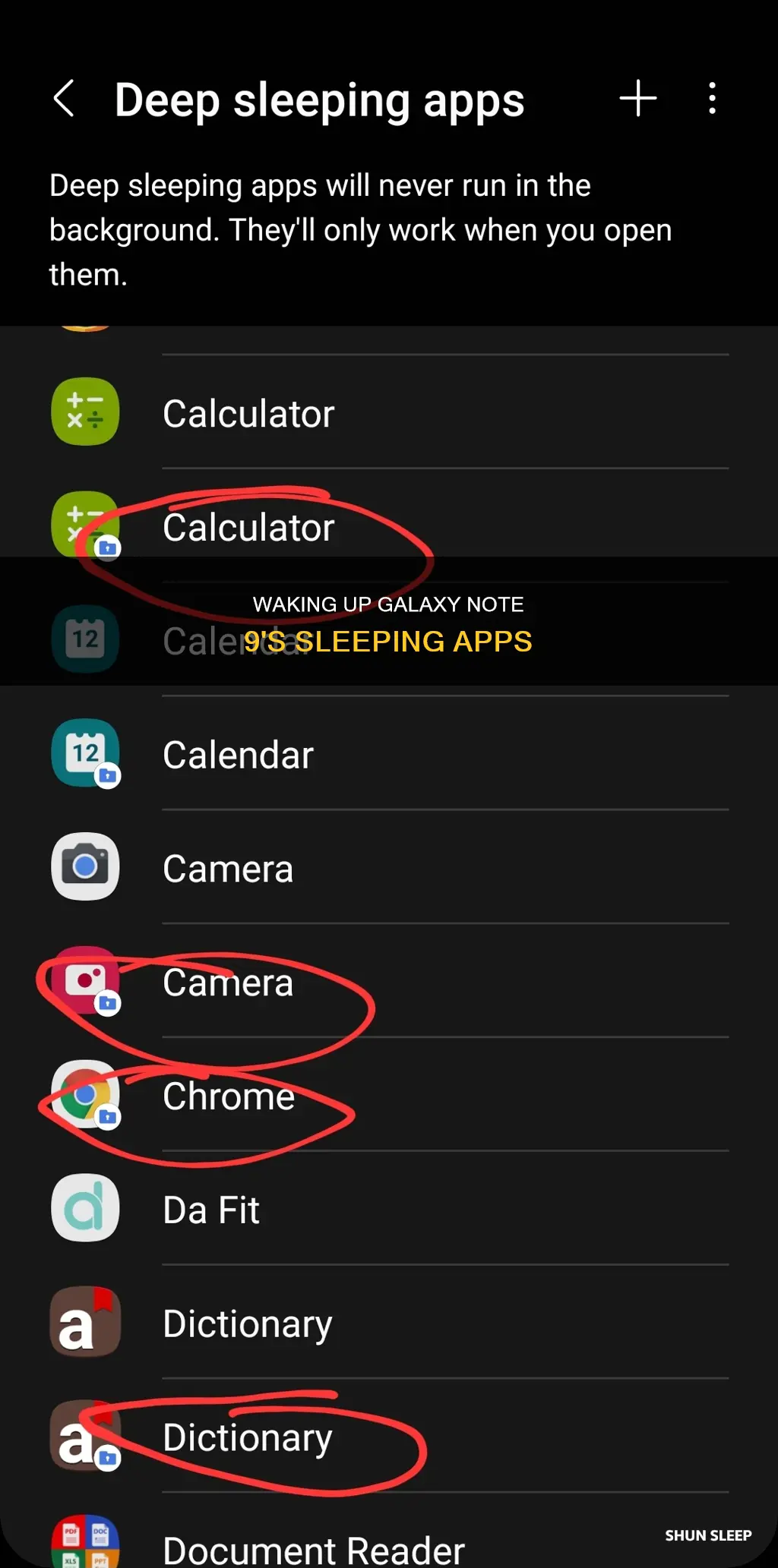 how to wake sleeping apps galaxy note 9