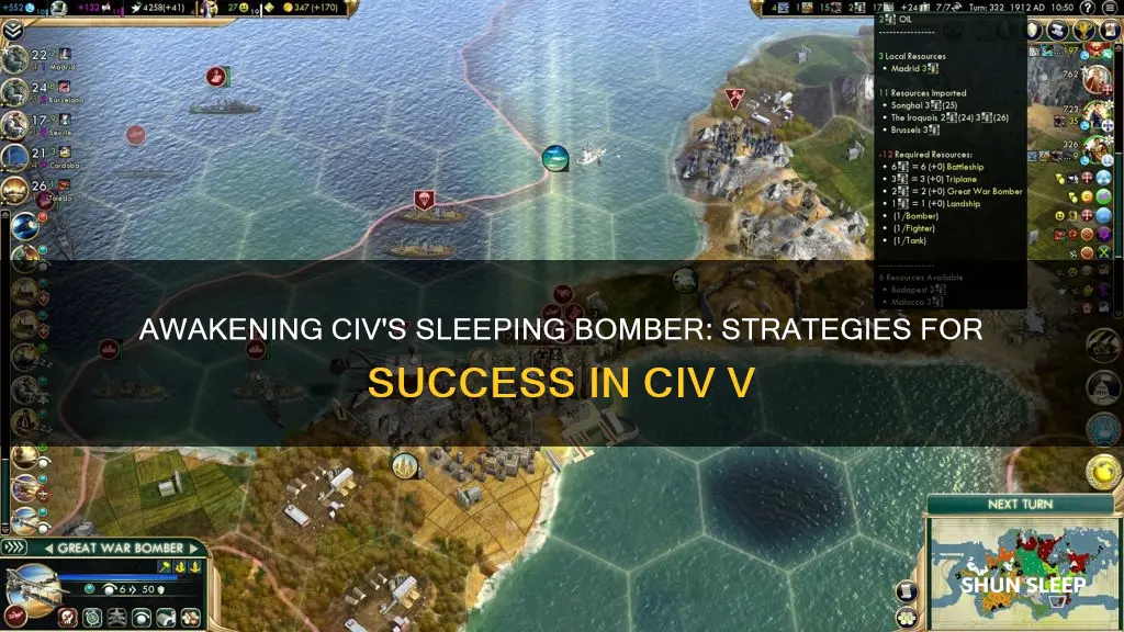 how to wake sleeping bombers civ 5