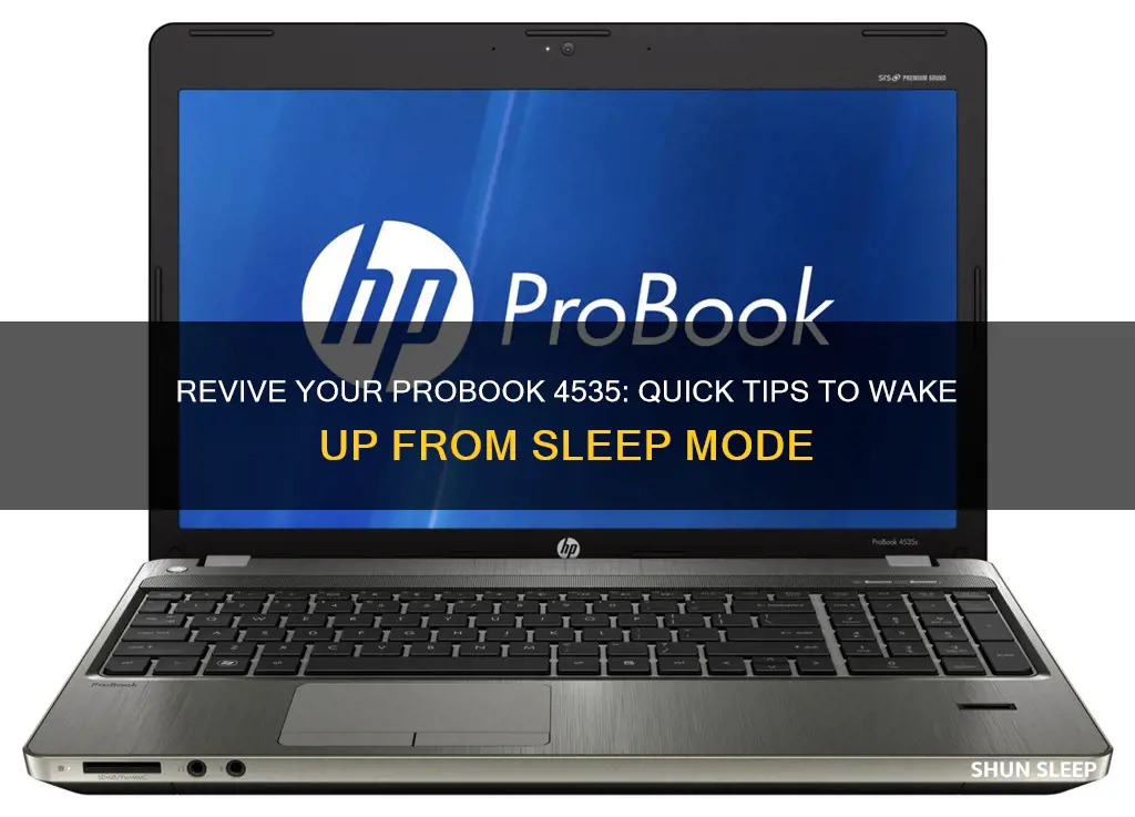 how to wake up a probook 4535 from sleep