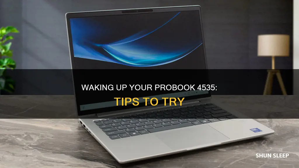 how to wake up a probook 4535 from sleep