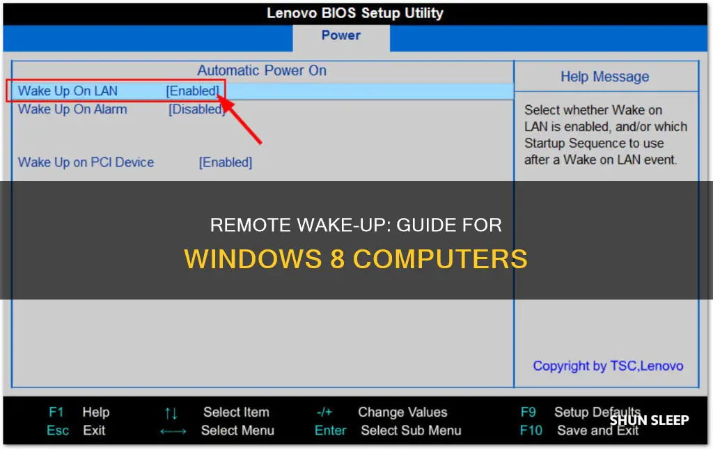 how to wake up a sleeping computer windows 8 remotely