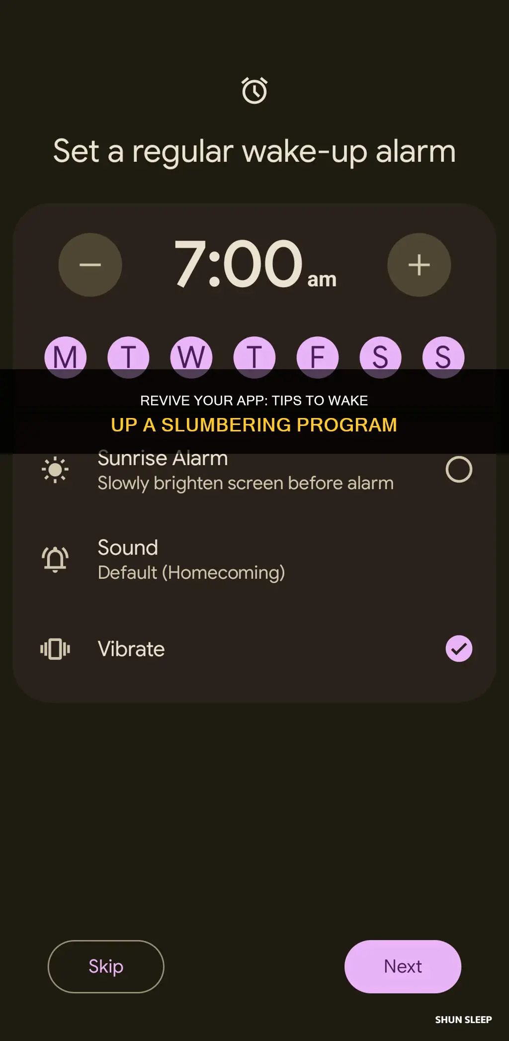 how to wake up an app that has been sleep