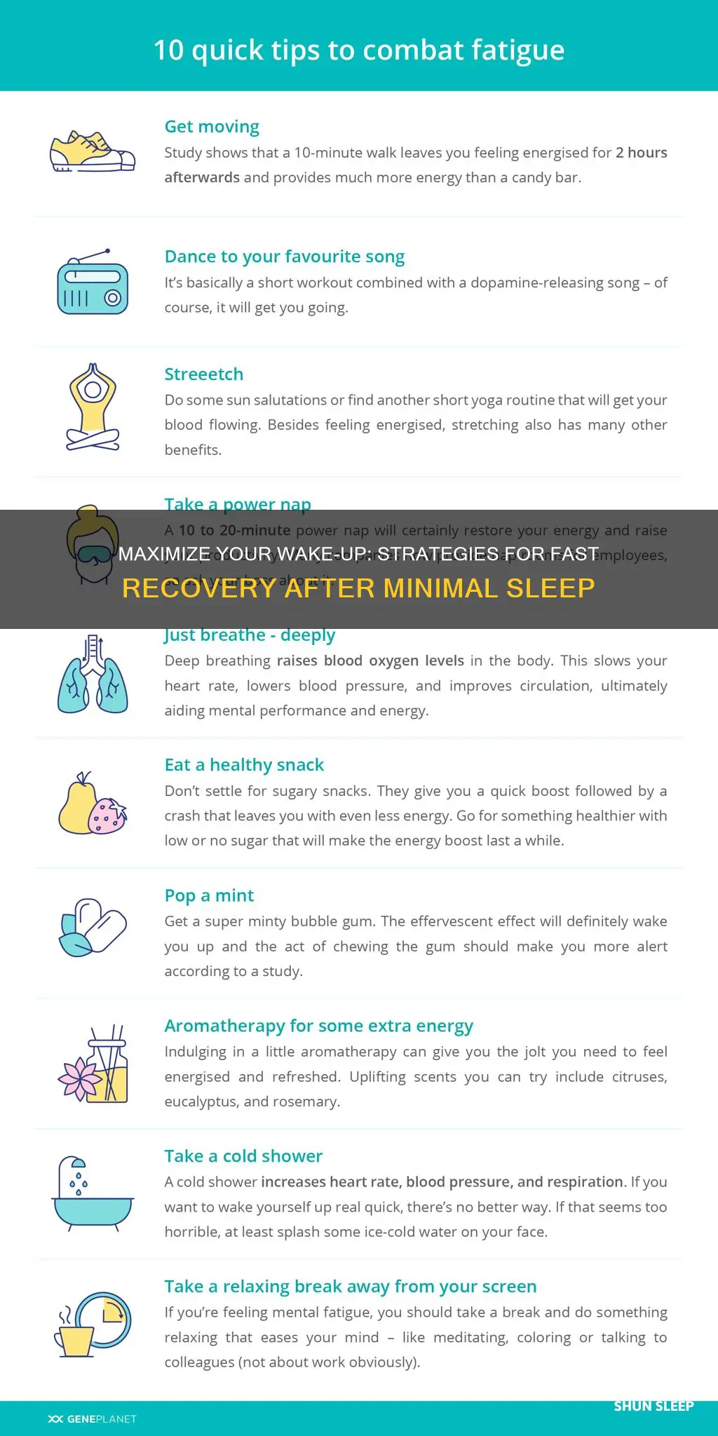 how to wake up fast with little sleep