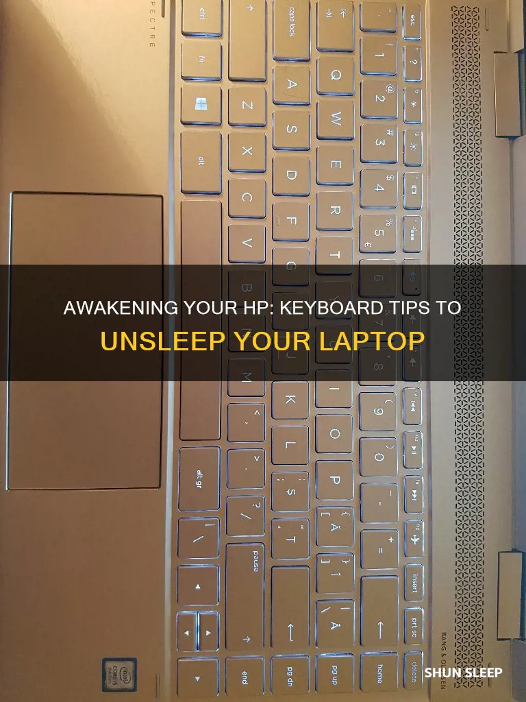 how to wake up hp laptop from sleep with keyboard