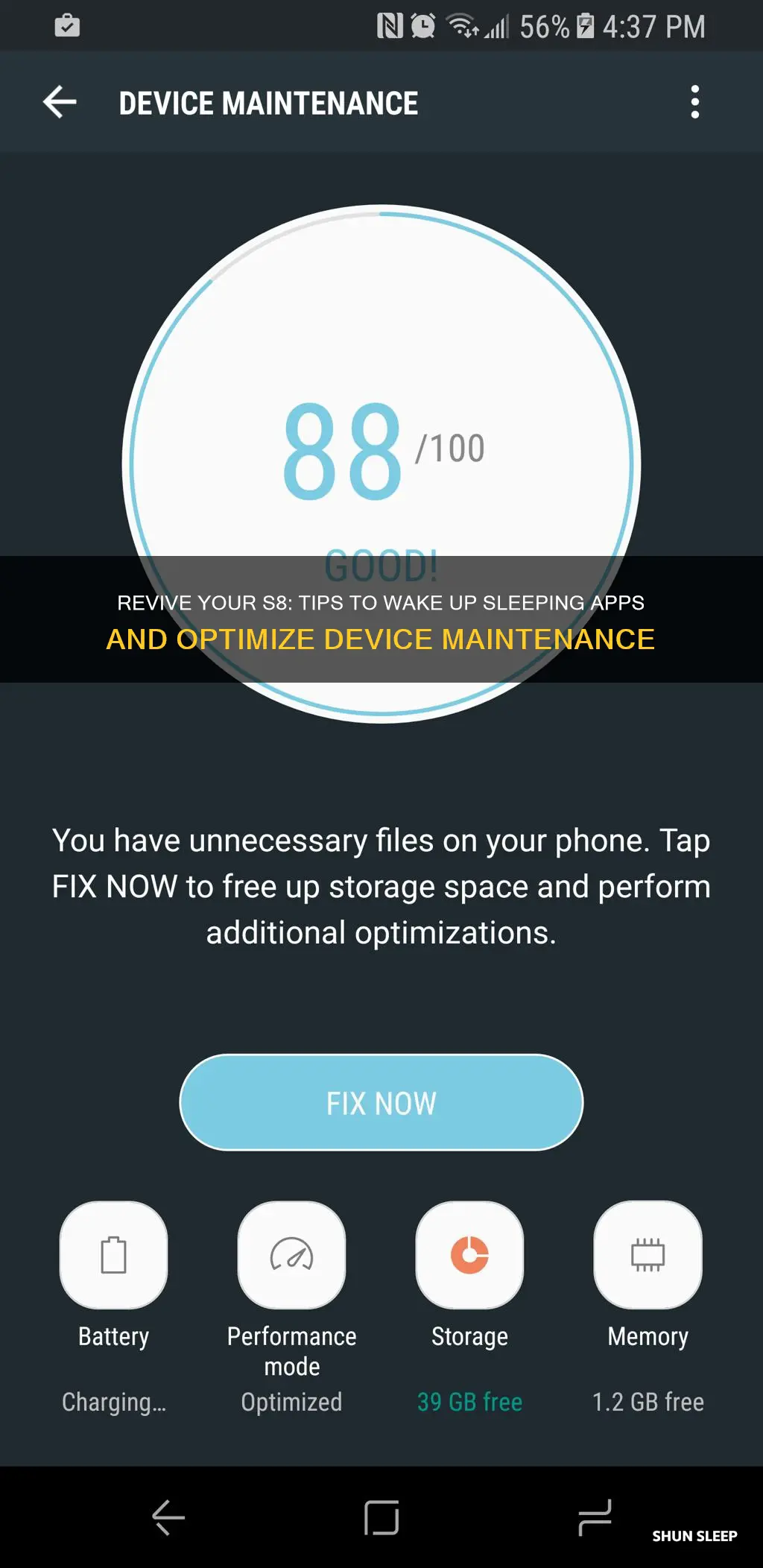 how to wake up sleeping apps s8 device maintenance