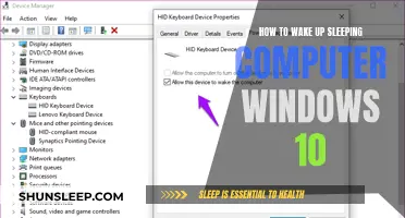 Waking Up a Windows 10 Computer from Sleep Mode