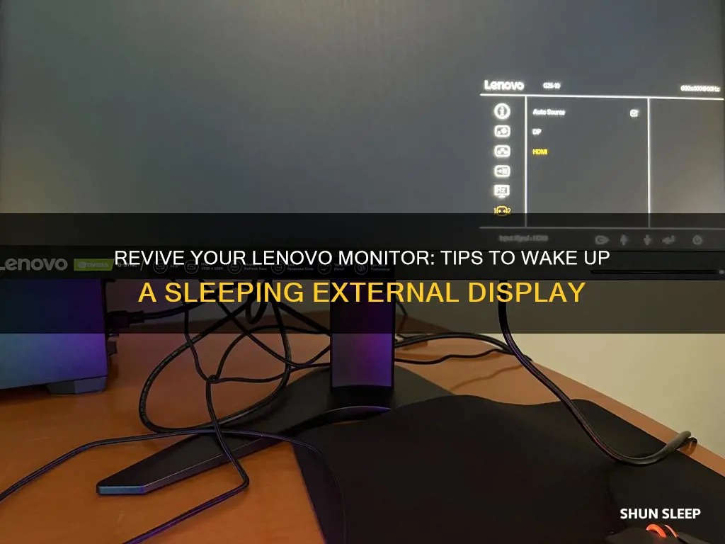 how to wake up sleeping lenovo external monitor