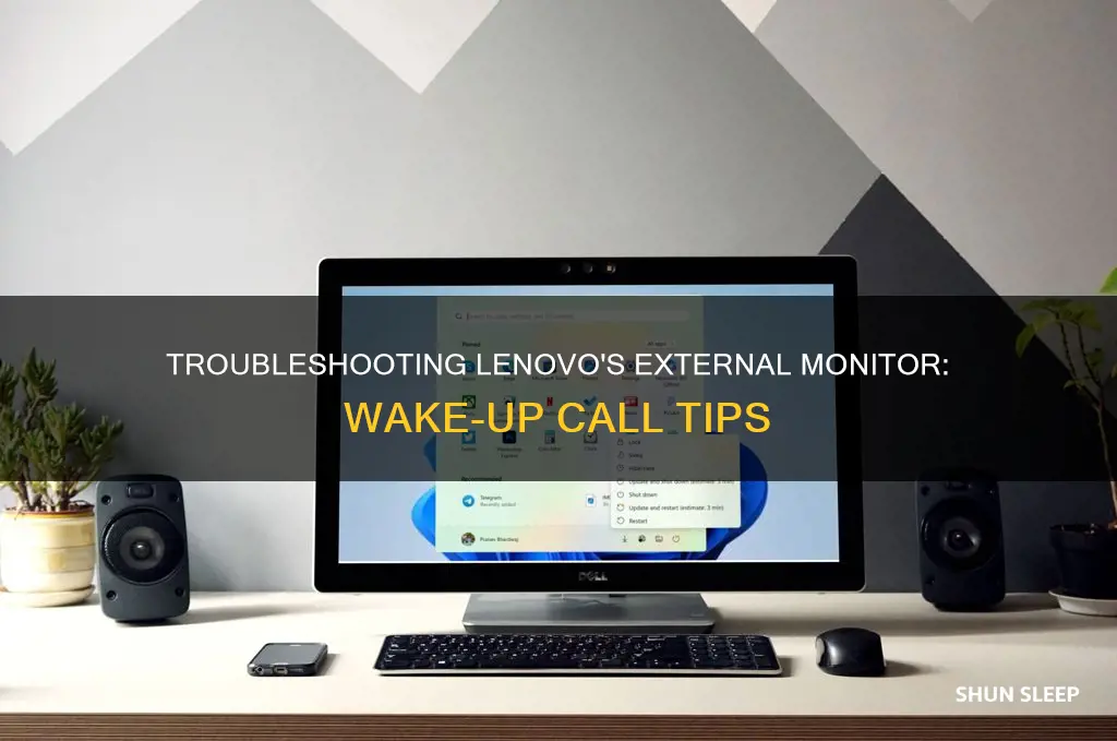 how to wake up sleeping lenovo external monitor