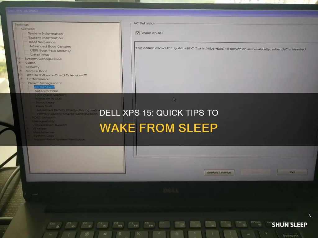 how to wake your dell xps 15 from sleep