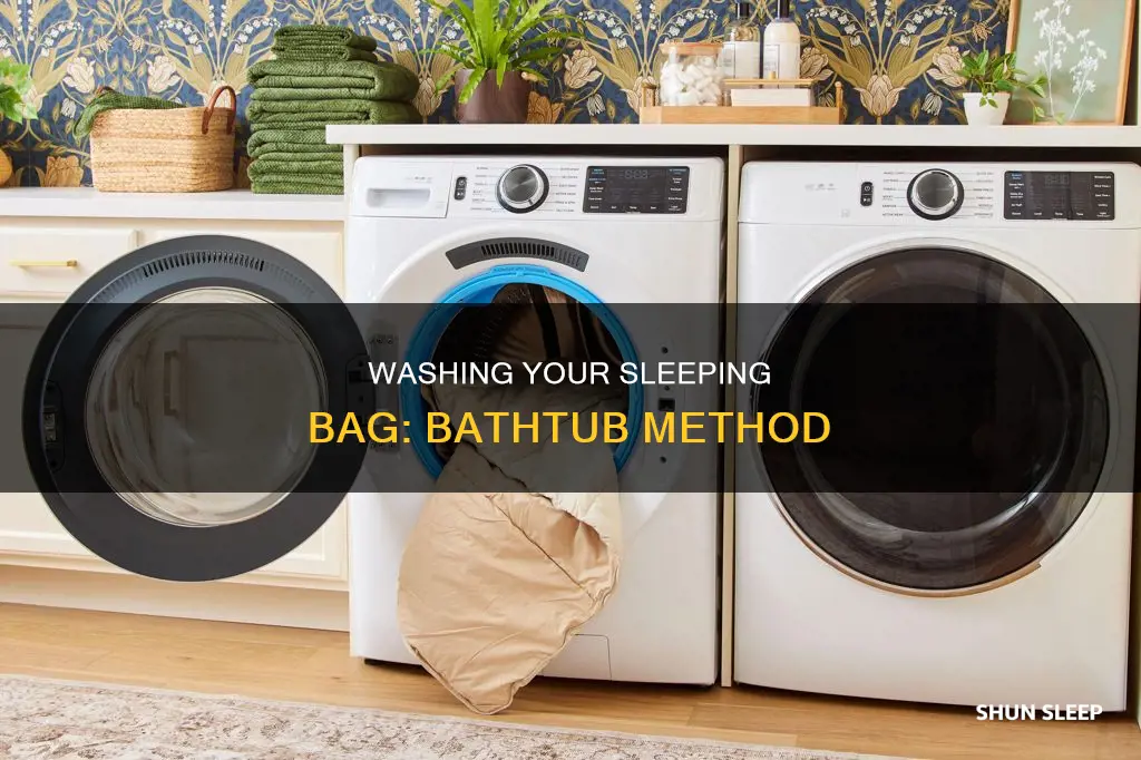 how to wash sleeping bag in bathtub