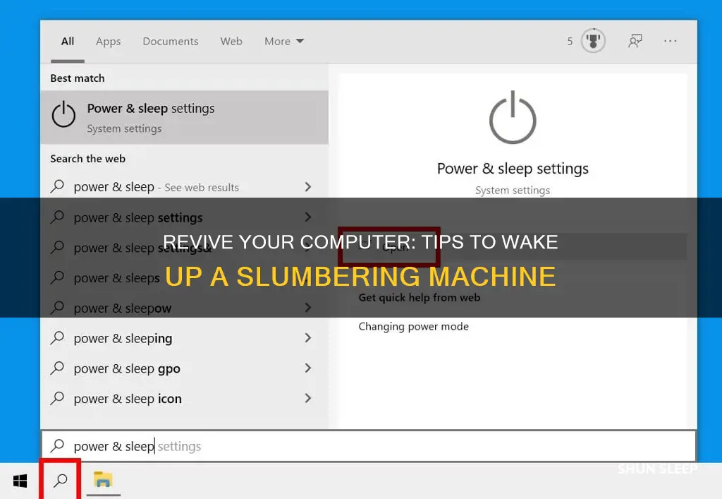 how wake sleeping computer