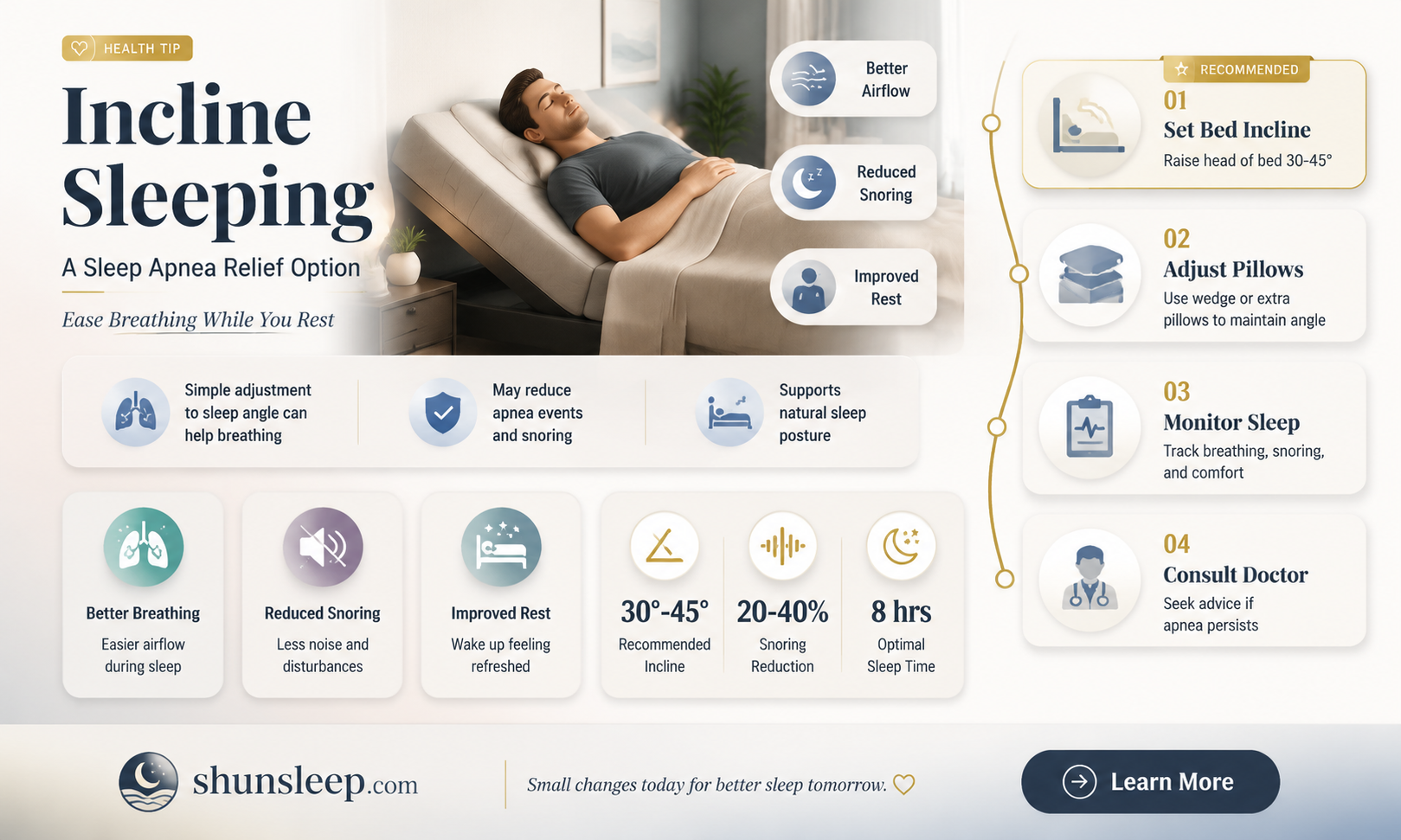 can a incline position help sleep apnea