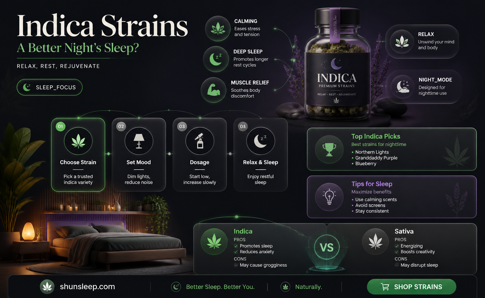 are indica strains better for sleeping